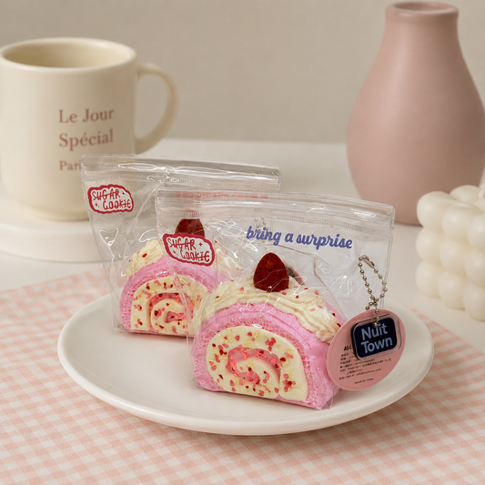 NUIT TOWN ぬいっとスクイーズ 苺ロールケーキ