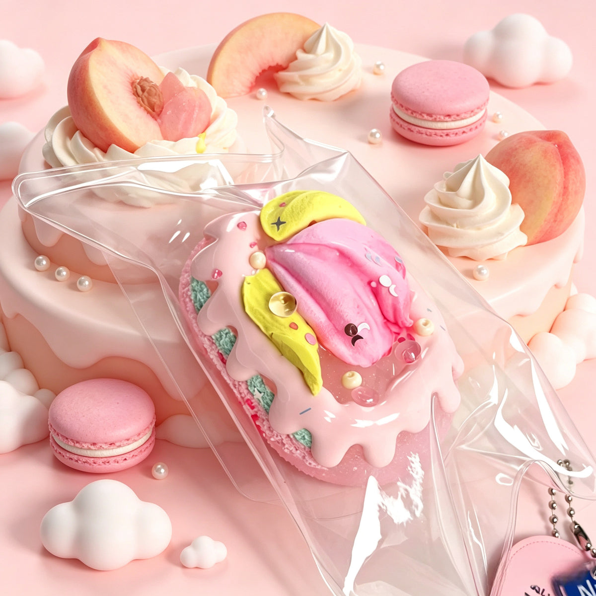 ぬいっとスクイーズ　さくらゼリーケーキ Squishy