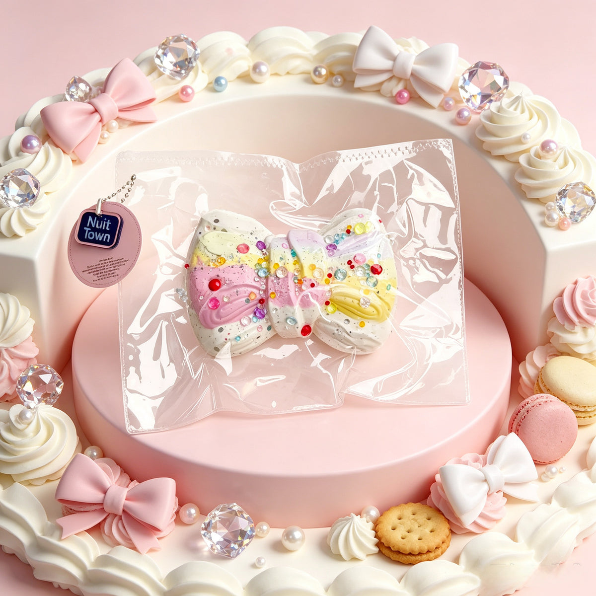 ぬいっとスクイーズ　レインボーキャンディリボン Squishy