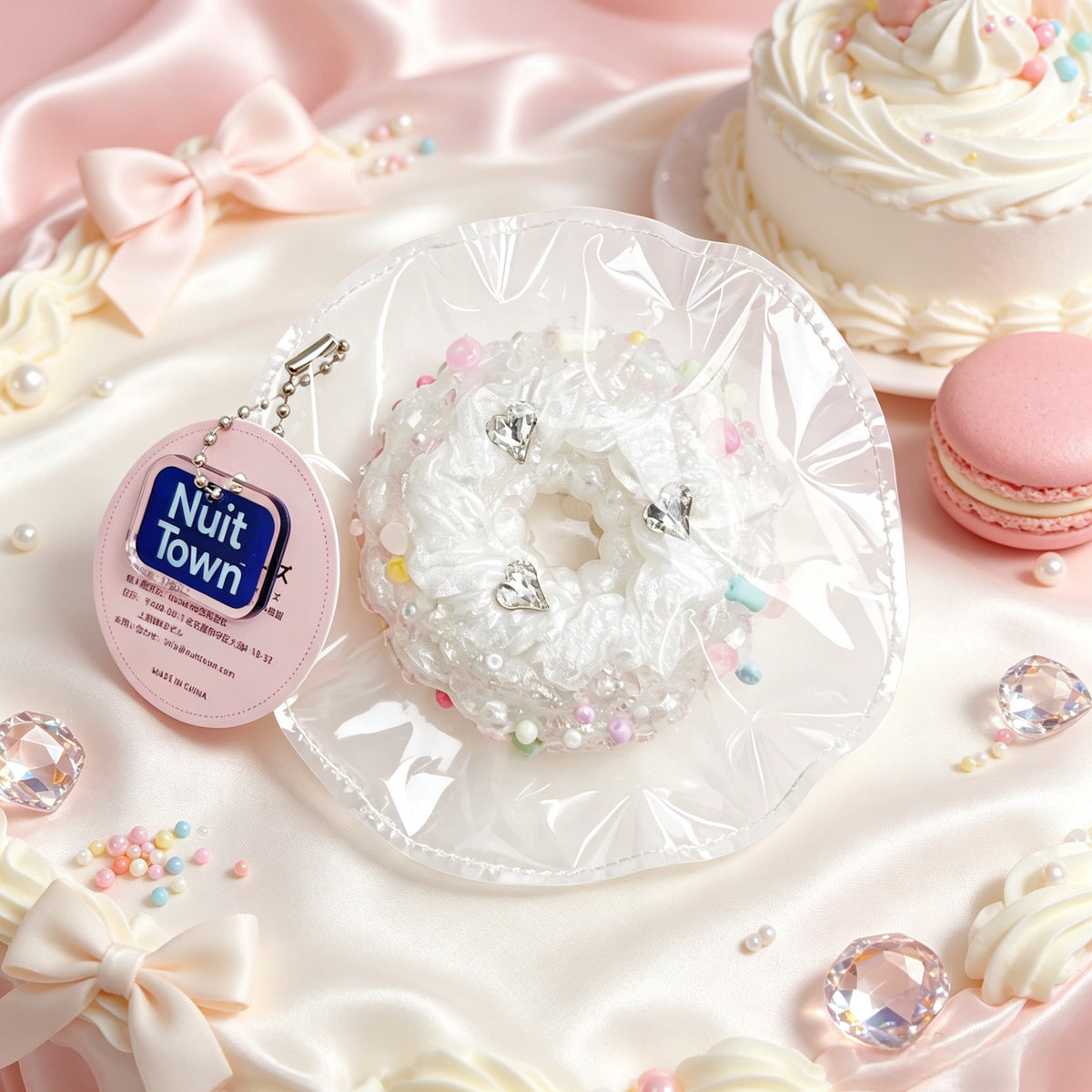 ぬいっとスクイーズ　パールホワイトドーナツ  Squishy