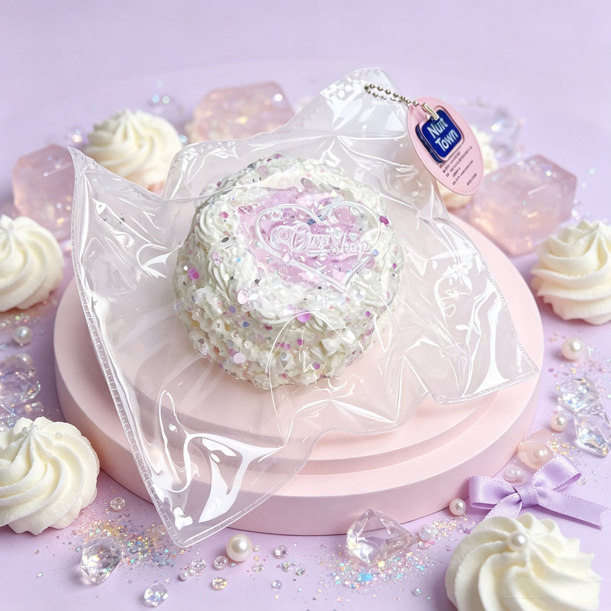 ぬいっとスクイーズ　きらきらグレープアイスケーキ Squishy