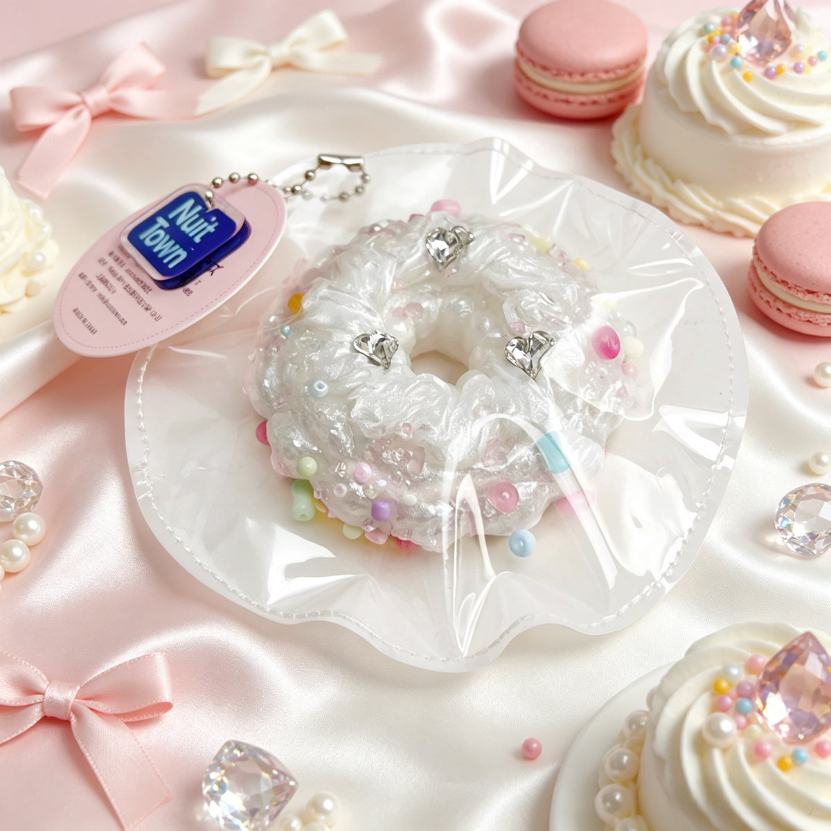 ぬいっとスクイーズ　パールホワイトドーナツ  Squishy