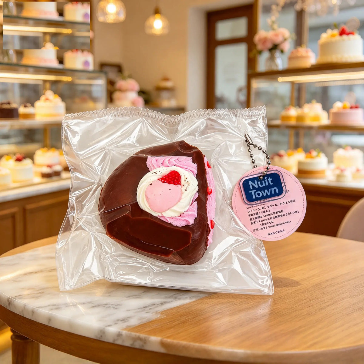 ぬいっとスクイーズ　いちごクリームチョコパイ Squishy