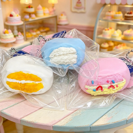 ぬいっとスクイーズ　カラフルクリーム大福 Squishy