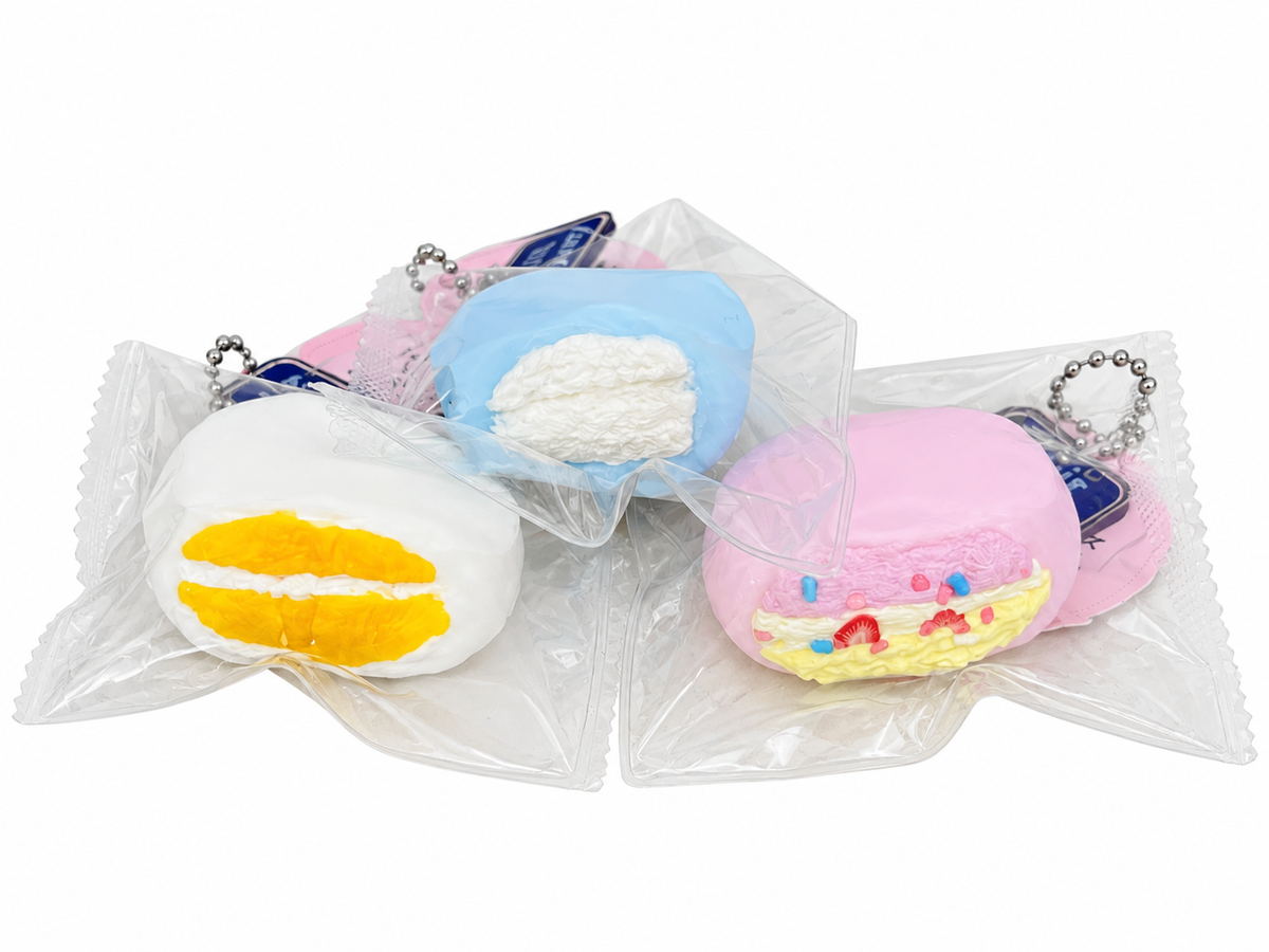 ぬいっとスクイーズ　カラフルクリーム大福 Squishy