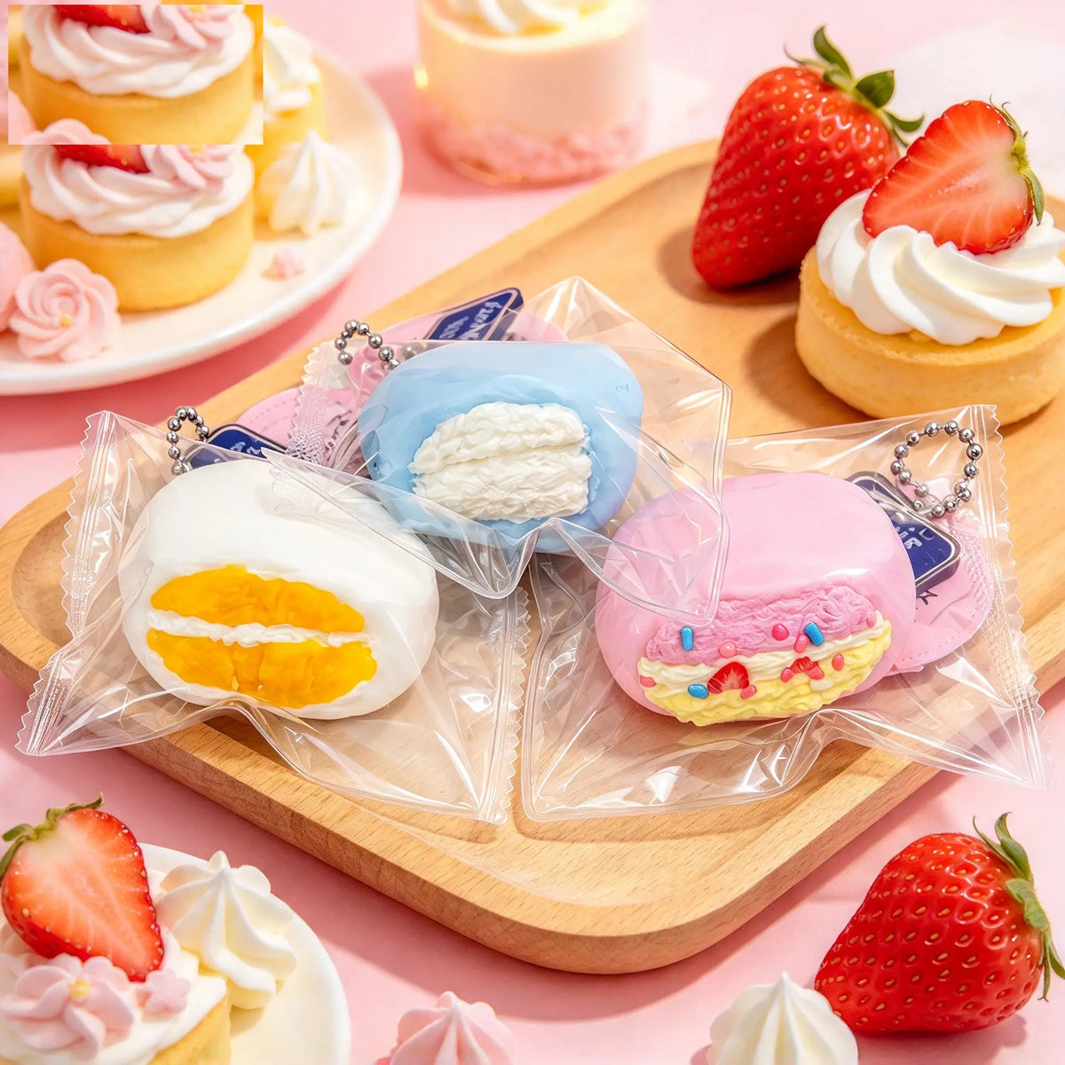 ぬいっとスクイーズ　カラフルクリーム大福 Squishy
