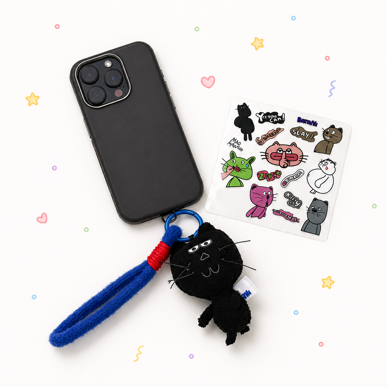 MAOMAOMAO スマホストラップ(シール付き)