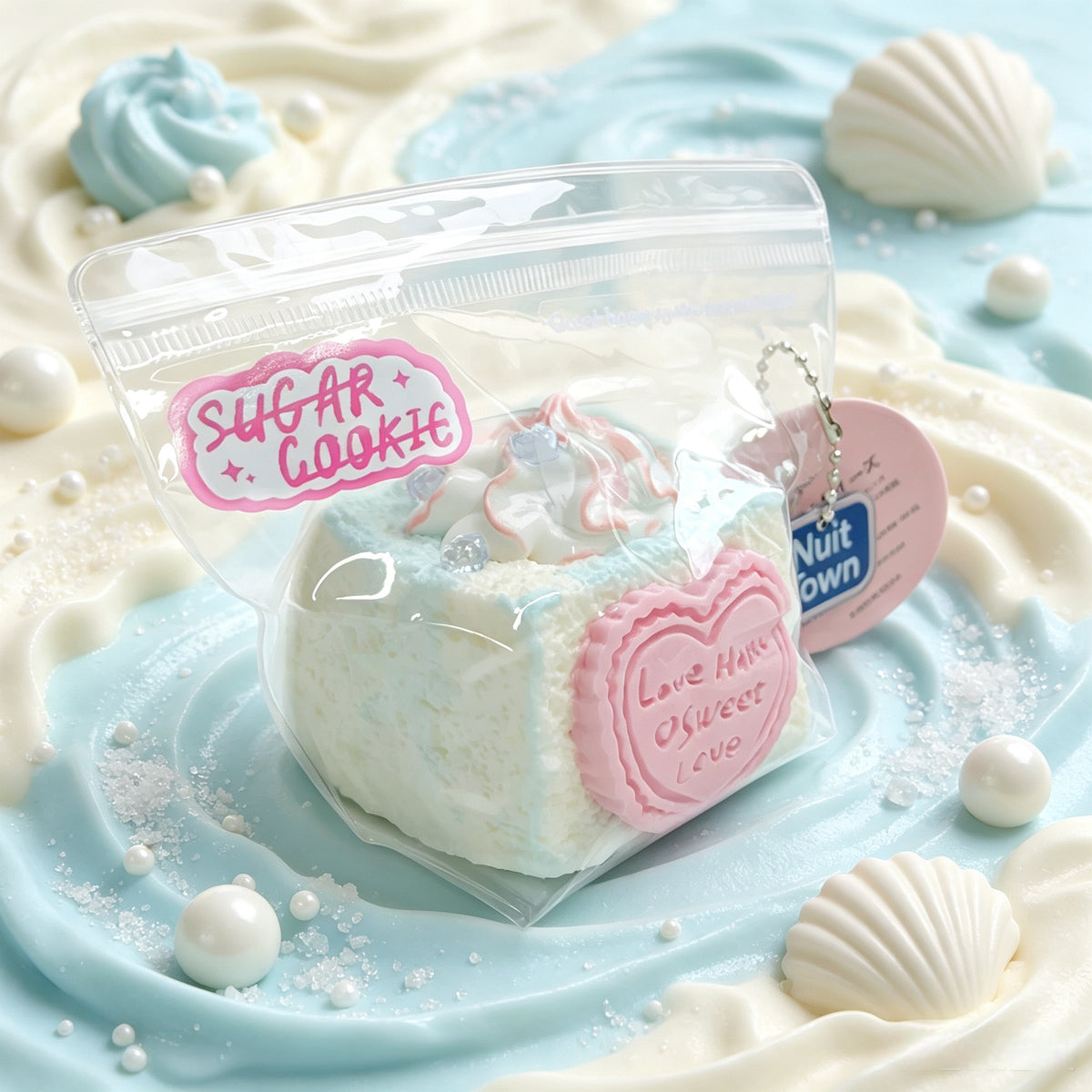 ぬいっとスクイーズ  　ハートデコケーキ  Squishy